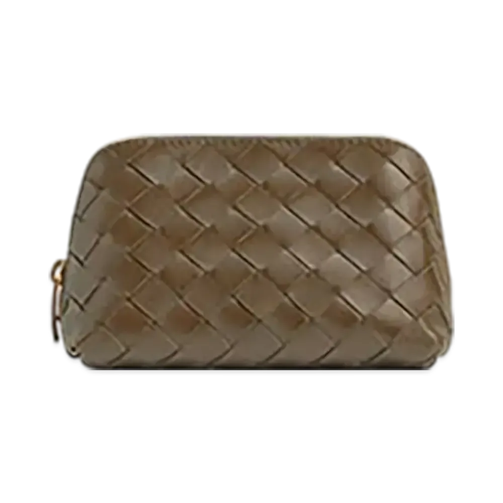 Bottega Veneta Intrecciato Small Beauty Pouch "Pine Cone"