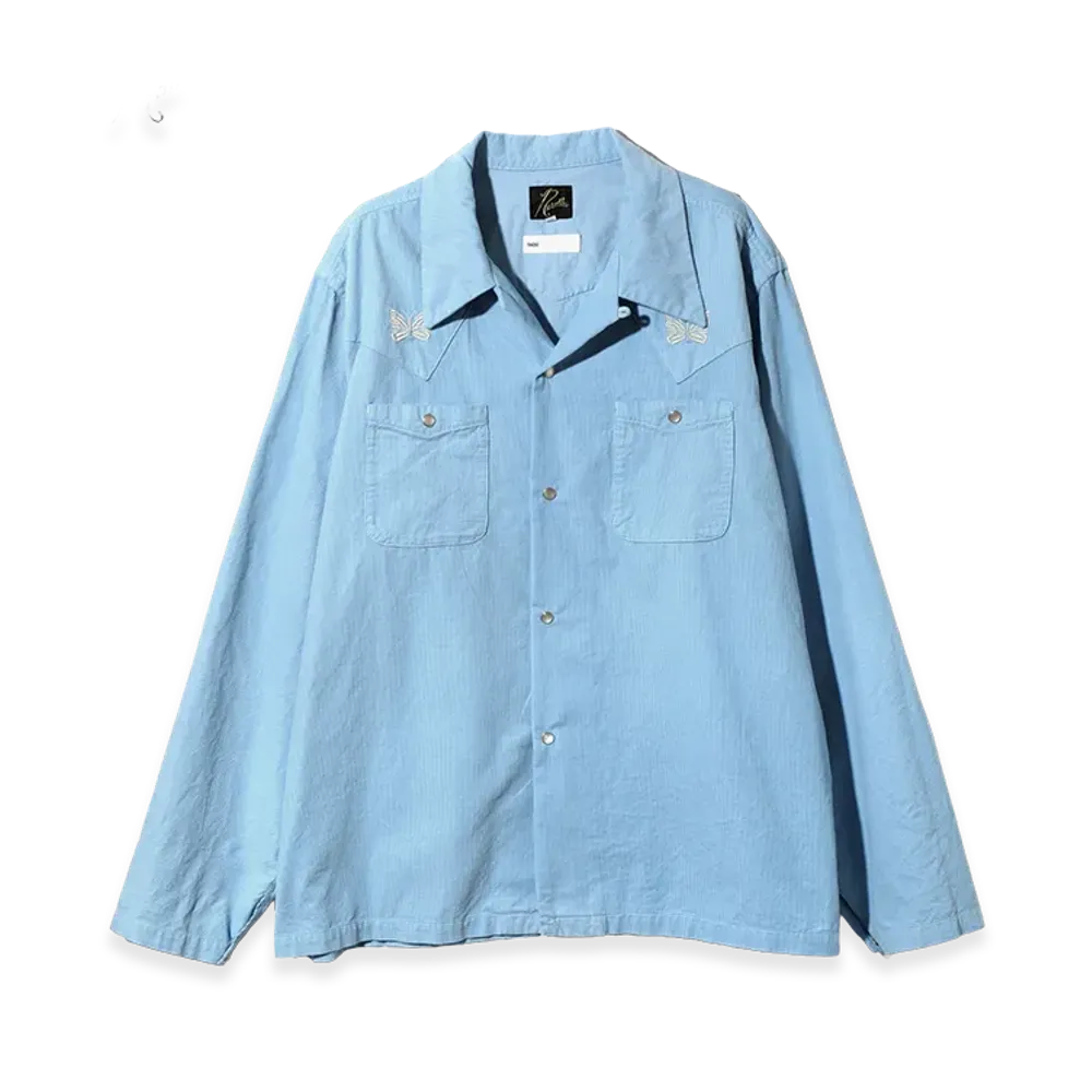 NEEDLES x ts(s) L/S Cowboy One-Up Shirt -Garment Dye "Lt. Blue"