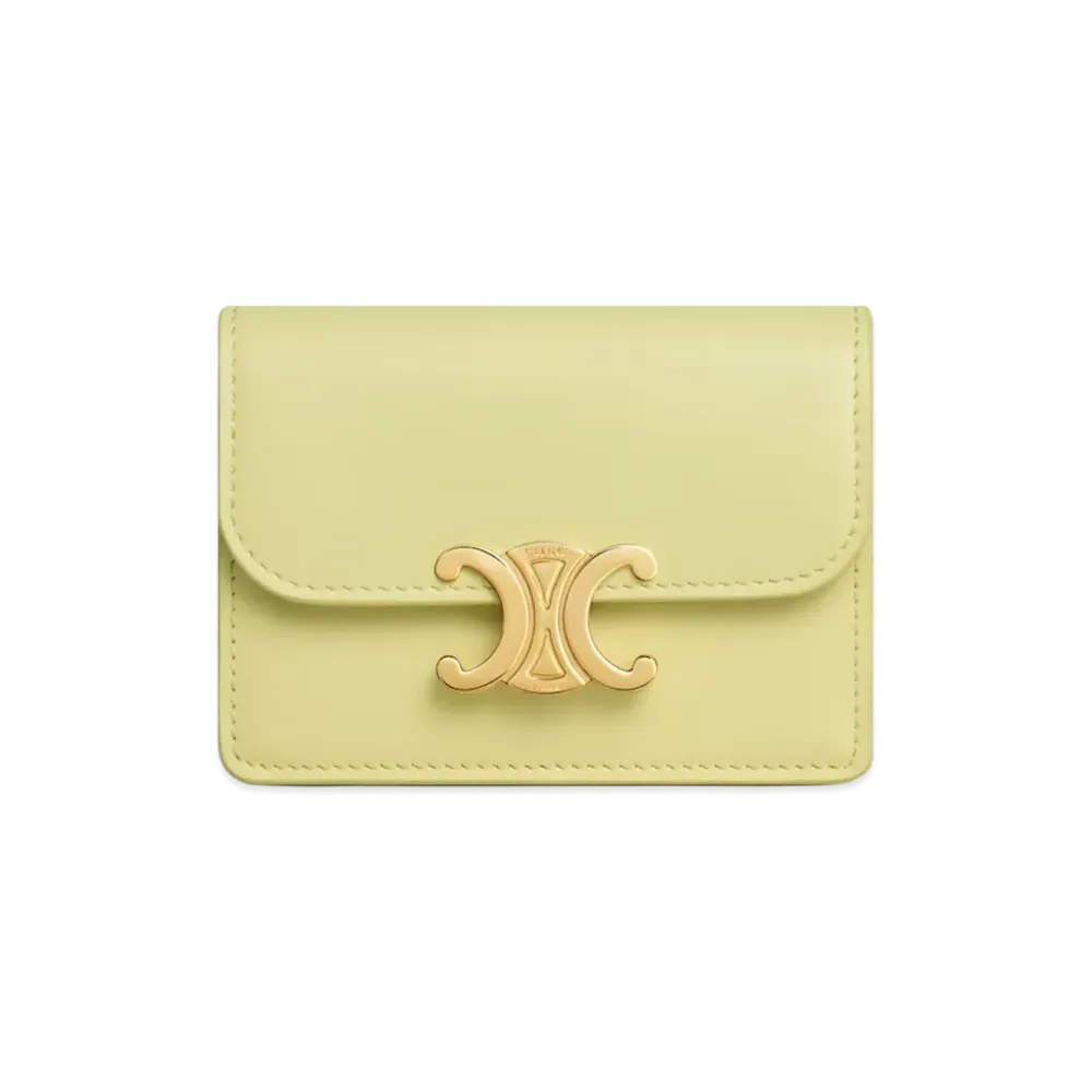 CELINE Women's Triomphe Flap Card Holder "Citrus"