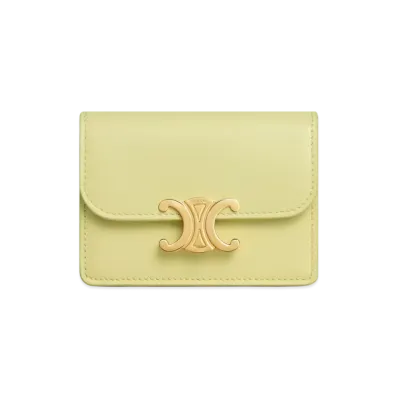 CELINE Women's Triomphe Flap Card Holder "Citrus"