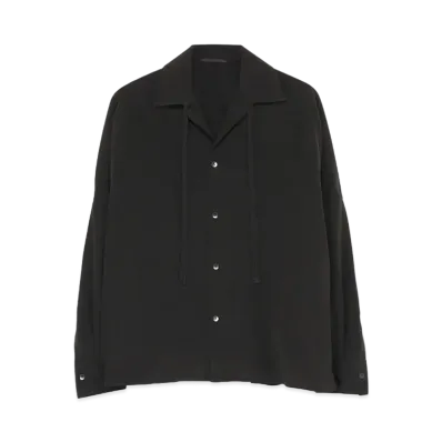 Yohji Yamamoto Y's TRIACETATE POLYESTER TUSSAH BIG SHIRT L "Black"