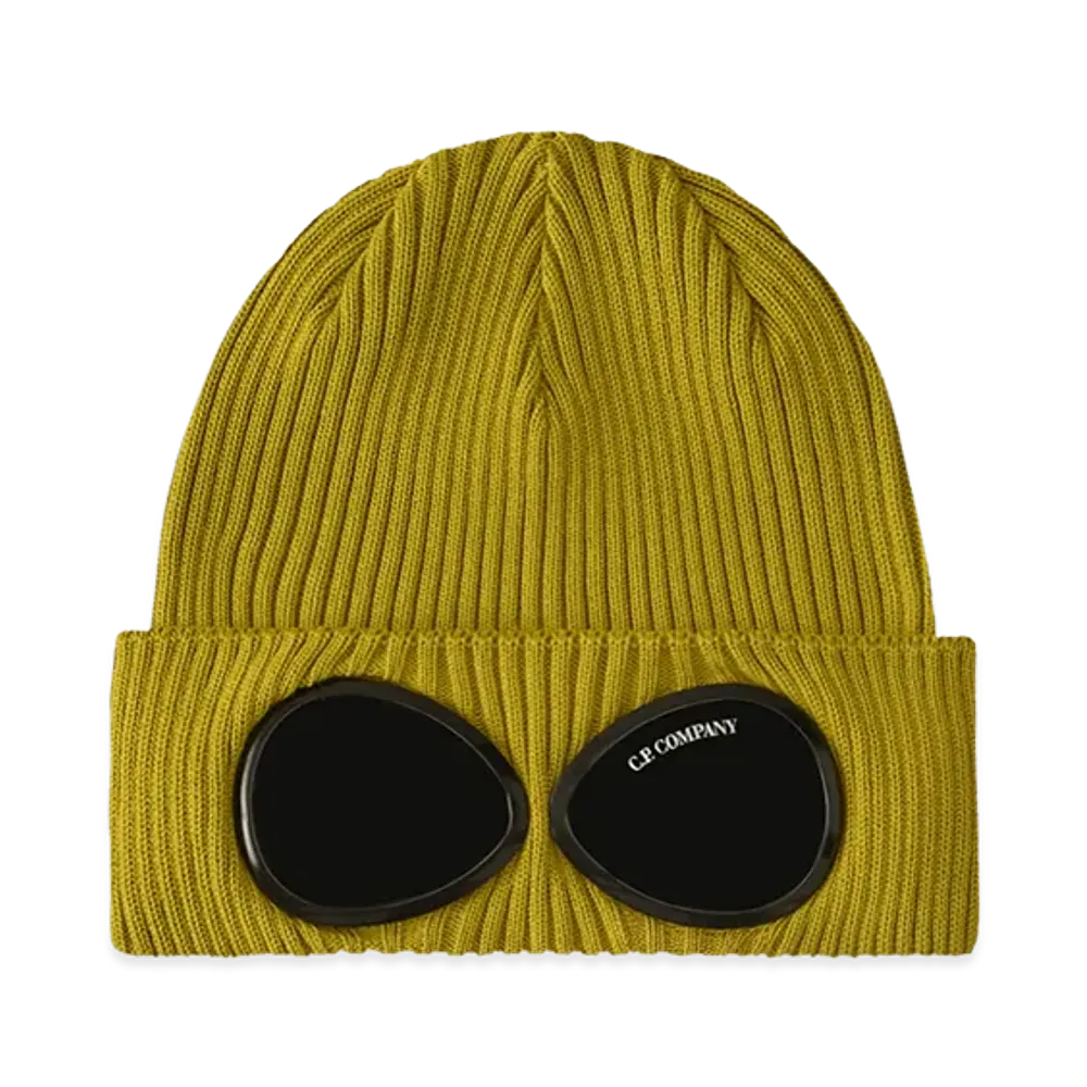 C.P. Company Cotton Goggle Beanie "Antique MossYellow"