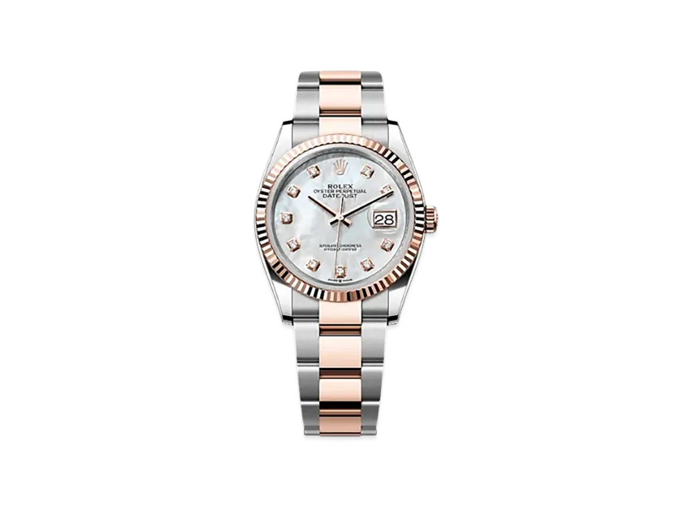 ROLEX Datejust 36 Oystersteel & Everose Gold "White"