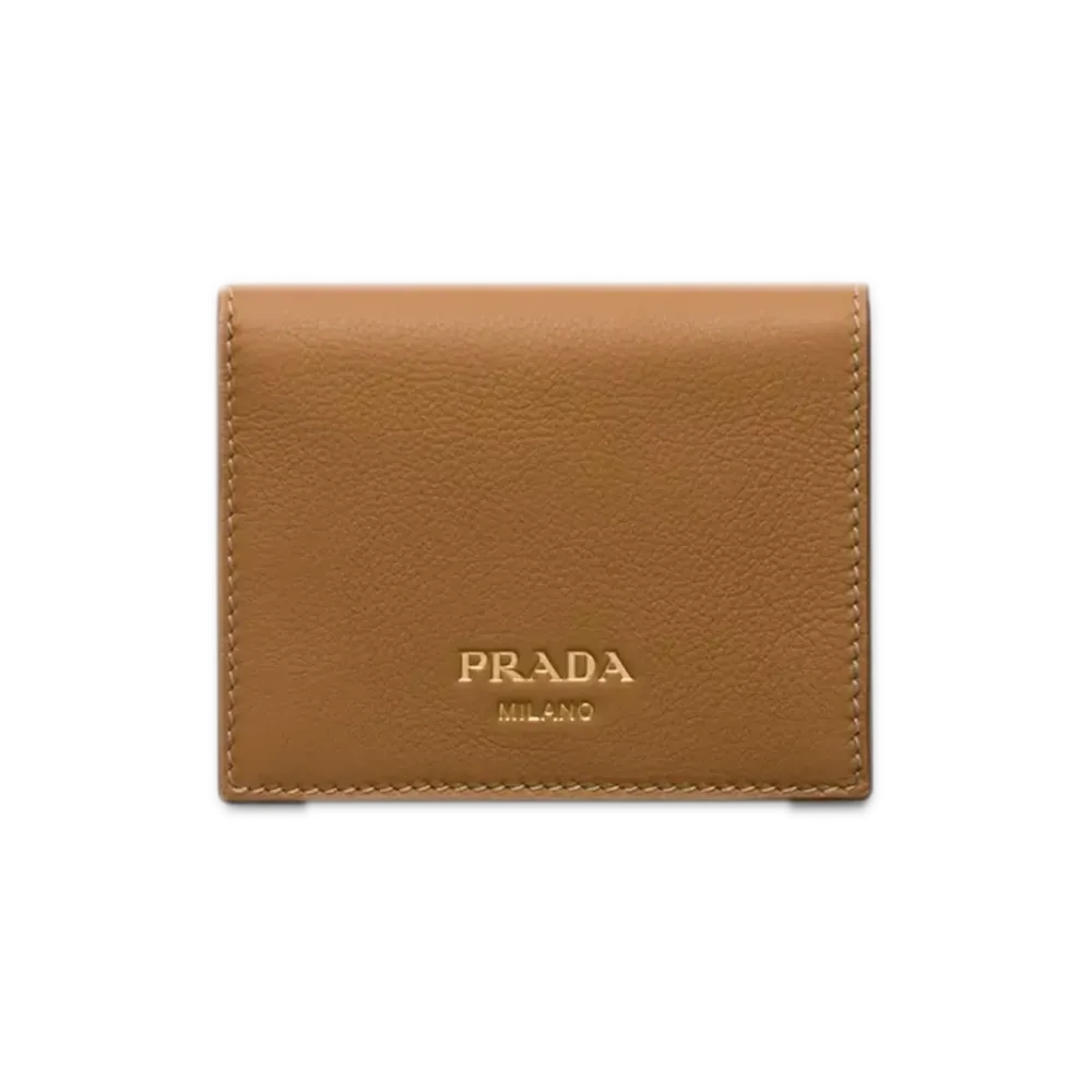 PRADA Soft Grain Leather Wallet "Camel"