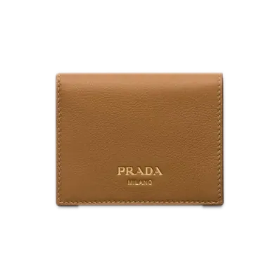 PRADA Soft Grain Leather Wallet "Camel"