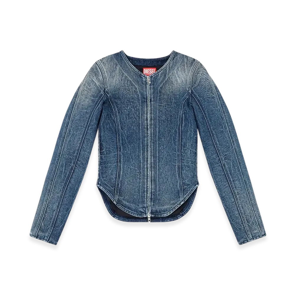 Diesel De-Gary-FSG Jacket In Ghost Embossed Denim "Dark Blue"
