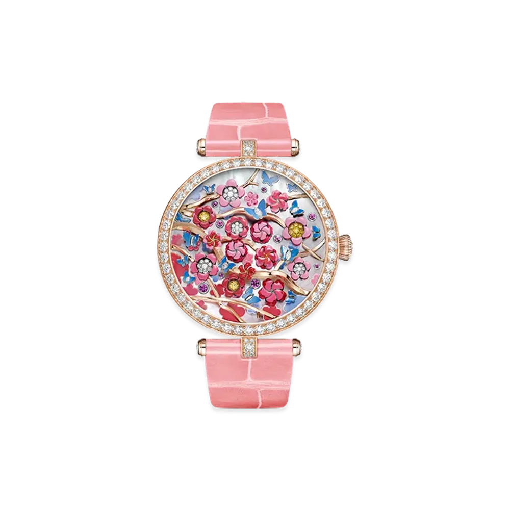 Van Cleef & Arpels Lady Arpels Heures Florales Cerisier watch "18K Rose gold/Sapphire/Diamond/Mother-of-pearl"