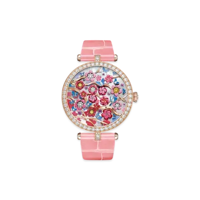 Van Cleef & Arpels Lady Arpels Heures Florales Cerisier watch "18K Rose gold/Sapphire/Diamond/Mother-of-pearl"