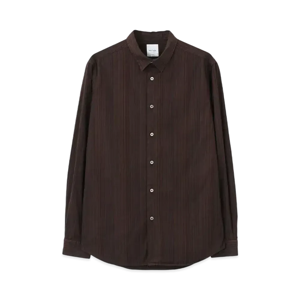 Paul Smith Signature Stripe Overdyed Shirt "DarkBrown"