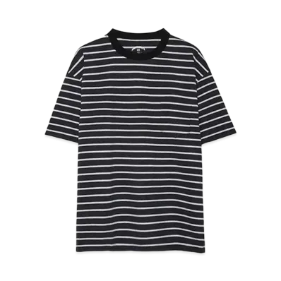 ANDFAMILYS BIG CHUG BORDER TEE "BLACK"
