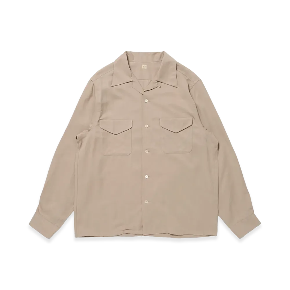 T.T Taiga Takahashi LOT.101 Open Collar Shirt "Beige"