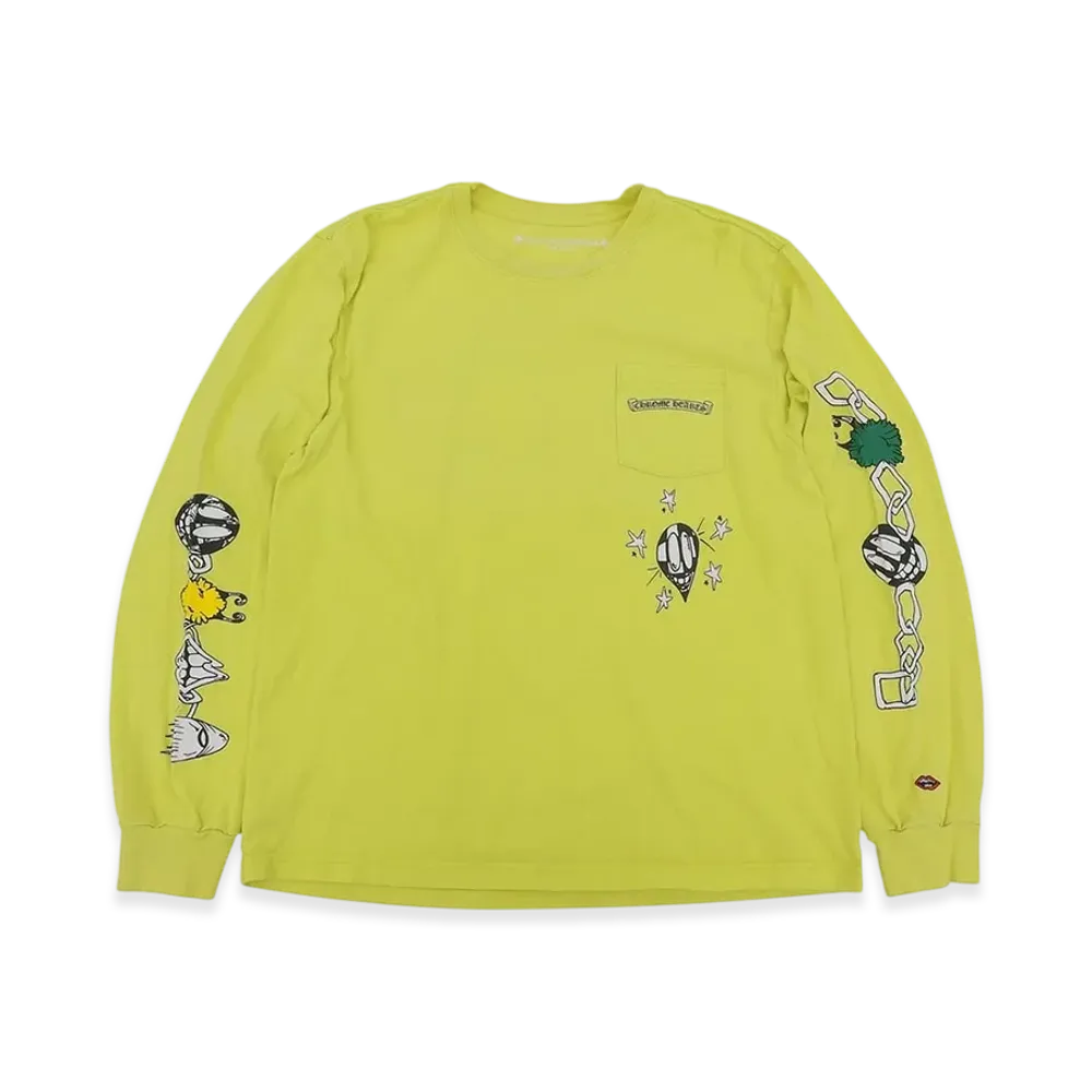 Chrome Hearts PRO CHAIN GAME Cotton Long Sleeve T-Shirt "Yellow"