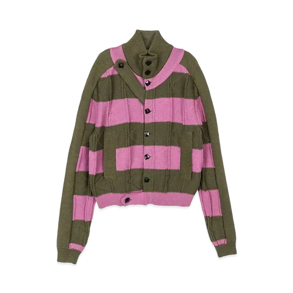 KIKO KOSTADINOV Merli Twinset Cardigan "Khaki / Rose Pink"