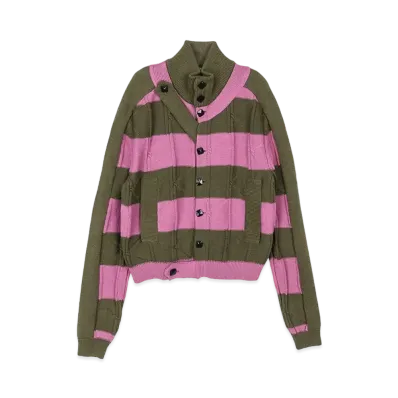 KIKO KOSTADINOV Merli Twinset Cardigan "Khaki / Rose Pink"