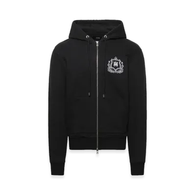 AMIRI MA Crest Zip Hoodie "Black"