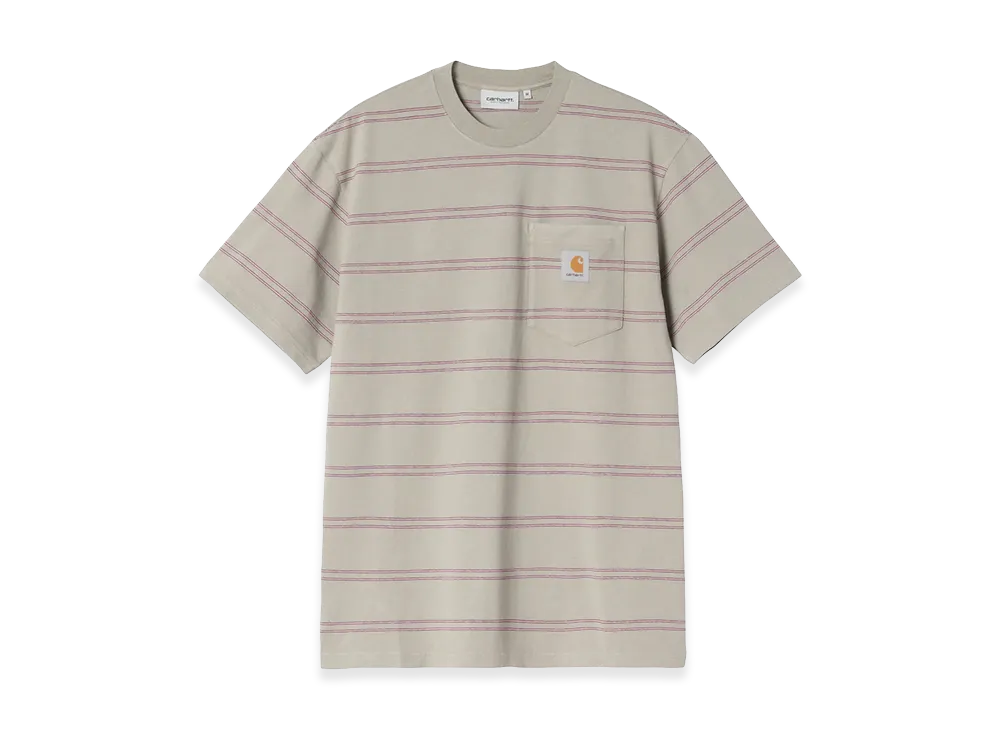 Carhartt WIP S/S Bert Pocket T-Shirt "Bert Stripe/Shady Green/Havana/Garment Dyed"