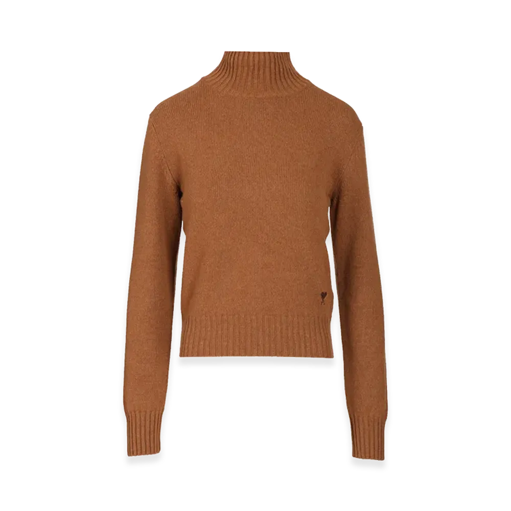 AMI PARIS Women's Turtleneck Sweater "Brown"