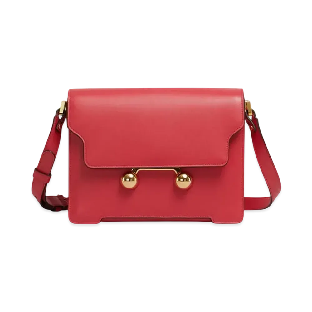 Marni Leather Trunkaroo Medium Shoulder Bag "Tulip"
