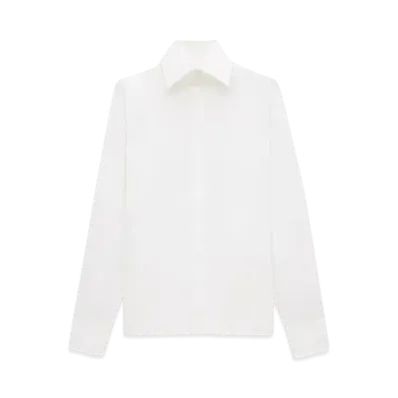 Saint Laurent Women's Shirt in Cotton Poplin "Blanc"