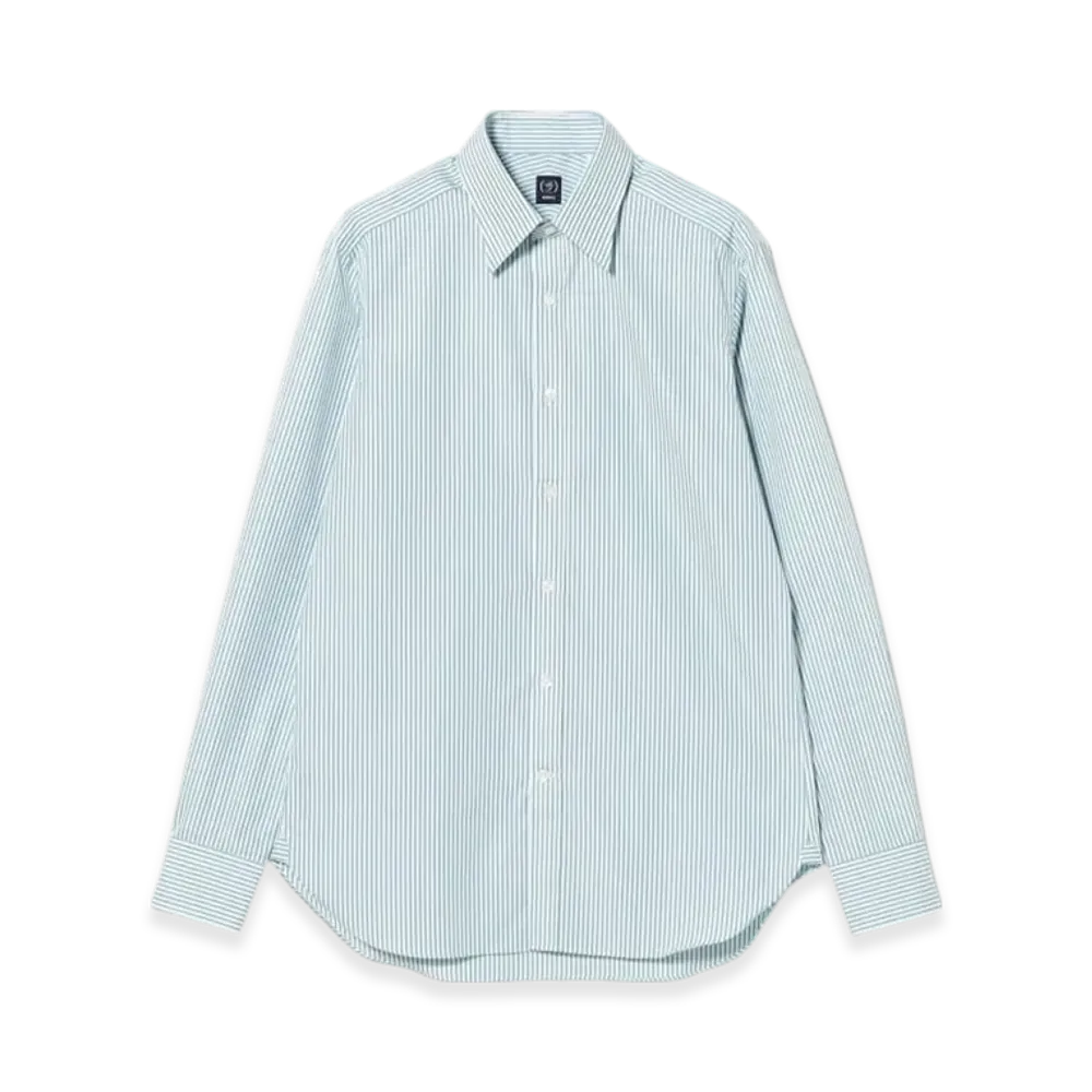 BEAMS London Stripe Cotton Regular Collar Shirt "Blue"
