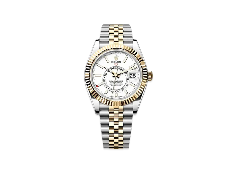 ROLEX Sky-Dweller 42mm Oystersteel & Yellow Gold 336933 "Intense White"
