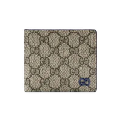 GUCCI Wallet With GG Detail GG Supreme "Beige/Ebony/Blue"