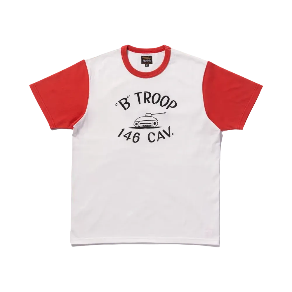 THE REAL McCOY'S Military Tee / B Troop "Milk x Scarlet"