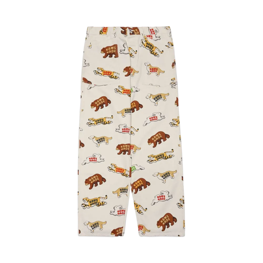 HUMAN MADE x KAWS Made Animal Patterned Pants "White"