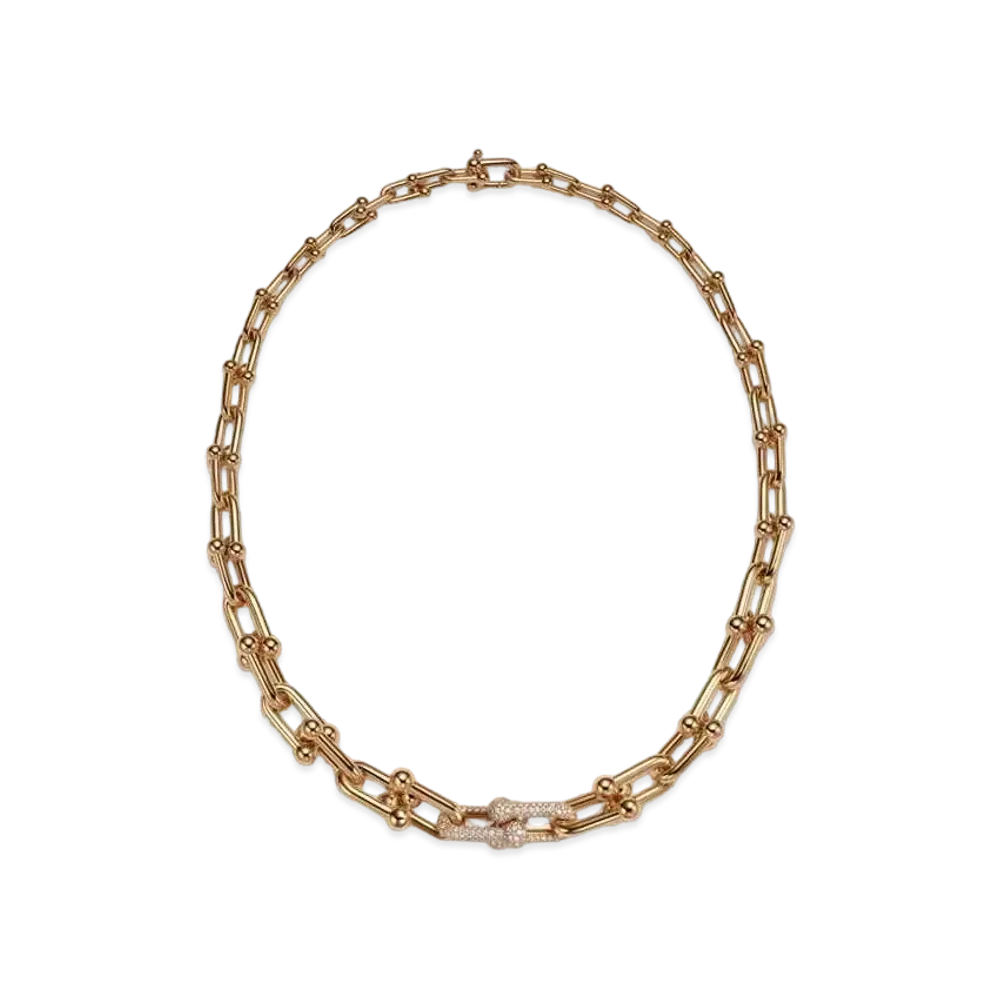 Tiffany & Co. Tiffany HardWear Graduated Link Necklace with Pave Diamonds 18K "Yellow Gold"