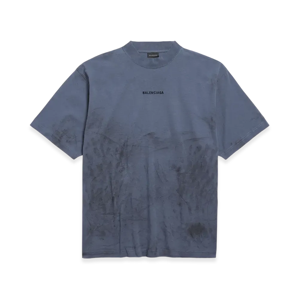 BALENCIAGA BALENCIAGA Back T-shirt Medium Fit "Faded Dark Blue/Black"