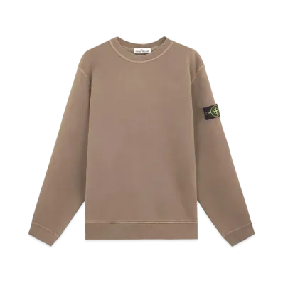Stone Island 61241 Organic Cotton Diagonal Fleece Old Effect "Walnut Brown"