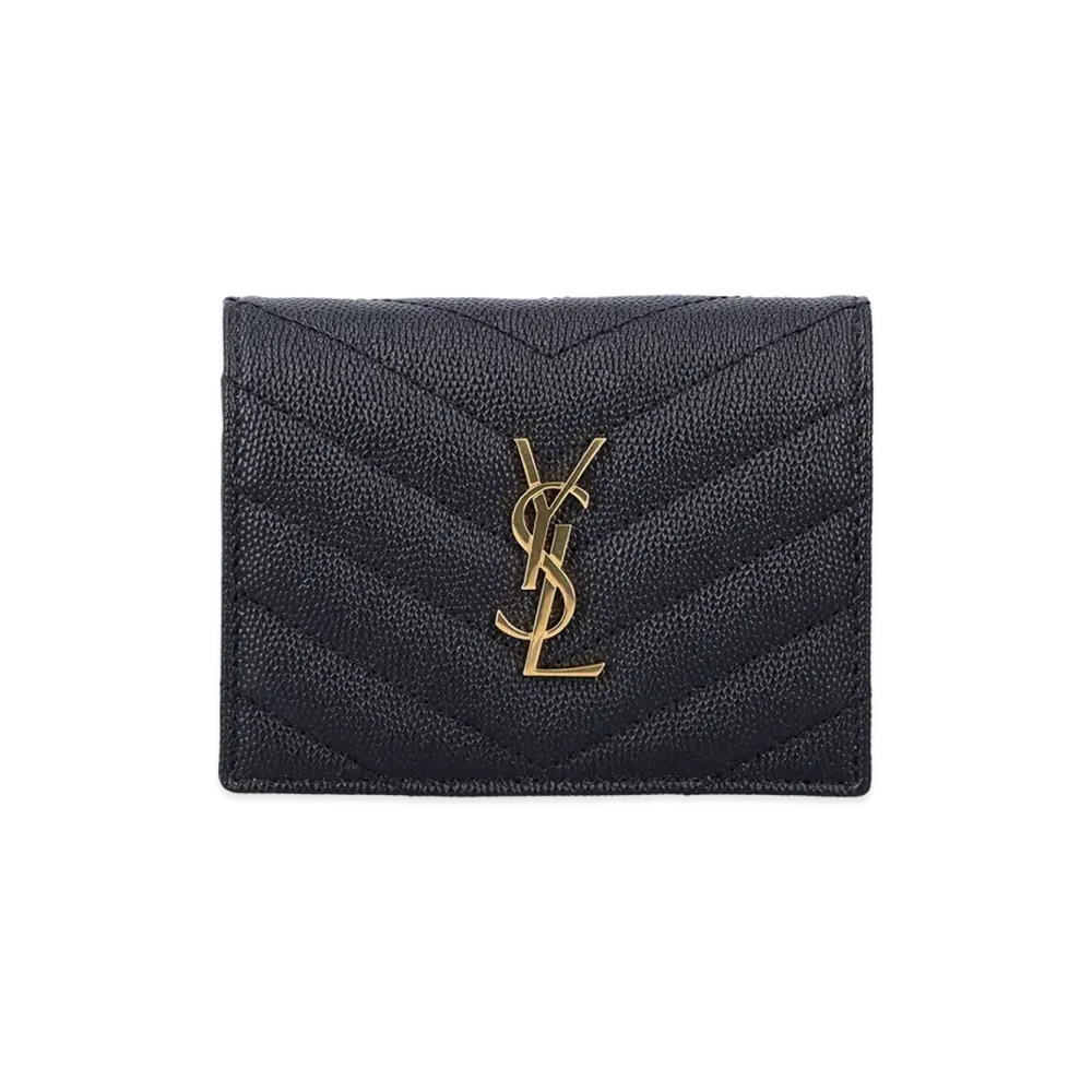 Saint Laurent Women's "Cassandre" Small Wallet "Black"