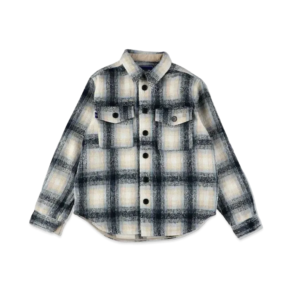 WIND AND SEA Shaggy Plaid CPO Shirt Jacket "Ice Blue"
