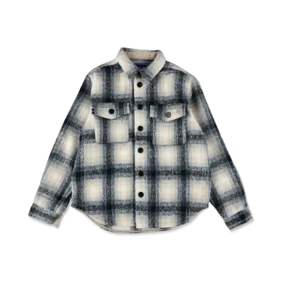 WIND AND SEA Shaggy Plaid CPO Shirt Jacket "Ice Blue"