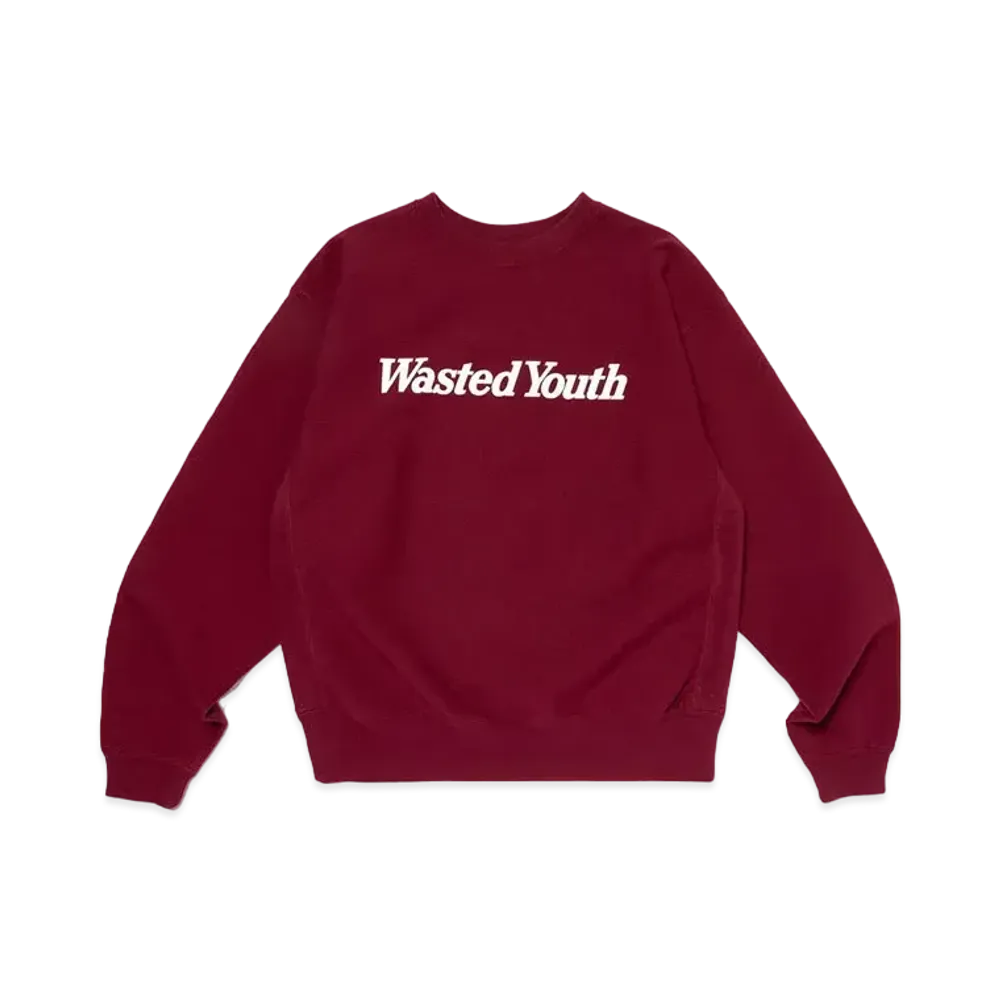 Wasted Youth Heavy Weight Sweatshirt#1 "Burgundy" / VERDY