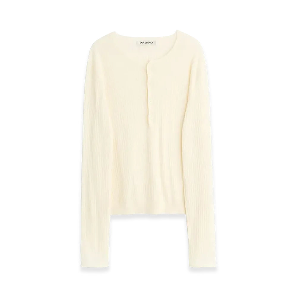 OUR LEGACY Fine Henley "Ivory Cotton Crepe"