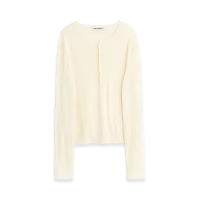 OUR LEGACY Fine Henley "Ivory Cotton Crepe"