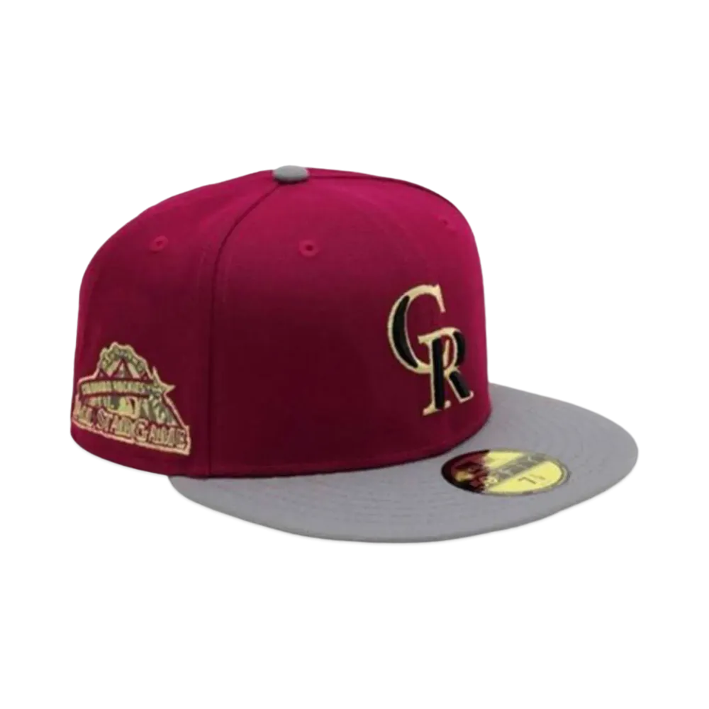 NEW ERA x THE CAP 59Fifty Toxic Gold Apple Colorado Rockies "Burgundy/Gray"