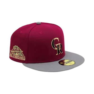 NEW ERA x THE CAP 59Fifty Toxic Gold Apple Colorado Rockies "Burgundy/Gray"