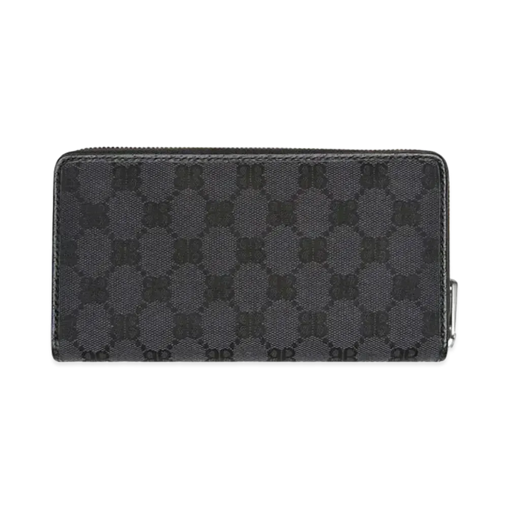 GUCCI x Balenciaga The Hacker Continental Zip Wallet Canvas Jacquard "Black"