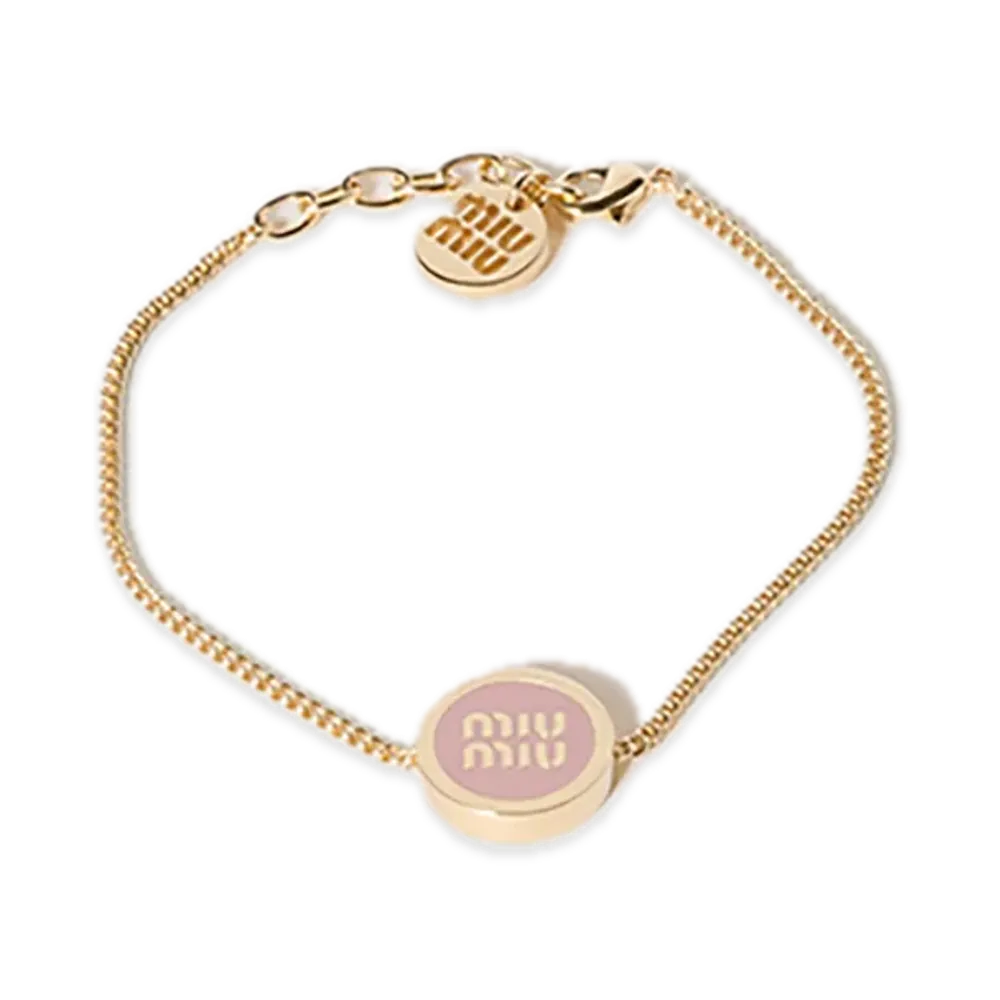 MIU MIU Enamel Metal Bracelet "Orchid Pink"