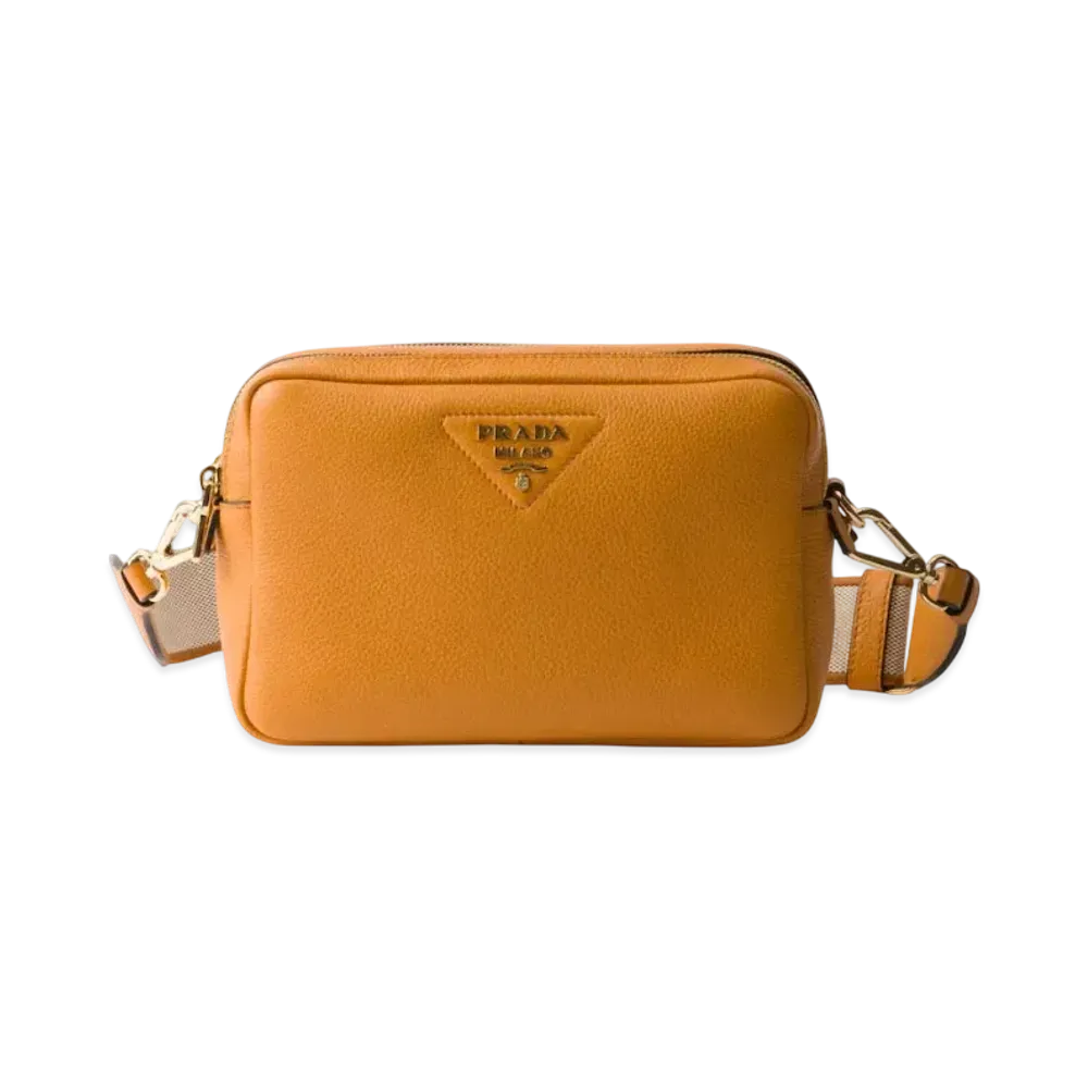 PRADA Small Leather Shoulder Bag "Amber"