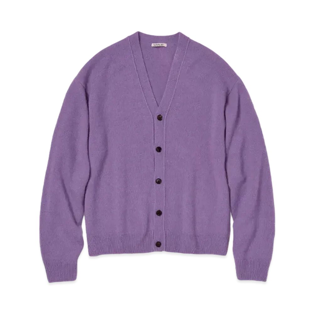 AURALEE Baby Cashmere Knit Cardigan "Purple"