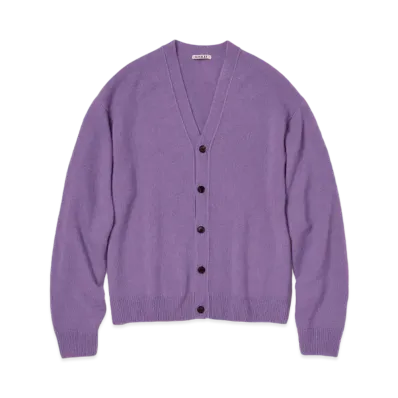 AURALEE Baby Cashmere Knit Cardigan "Purple"