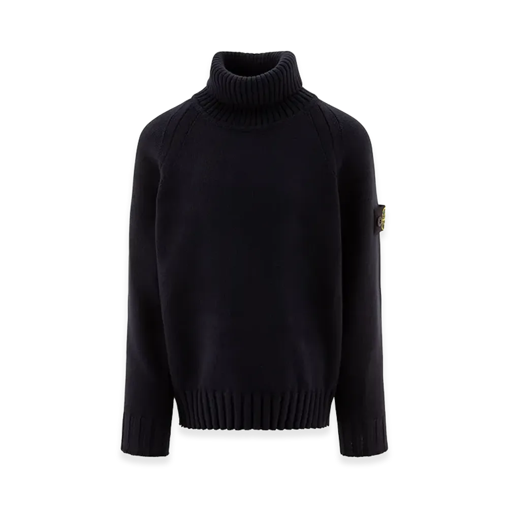 Stone Island Kids "Compass" Turtleneck Sweater "Blue"
