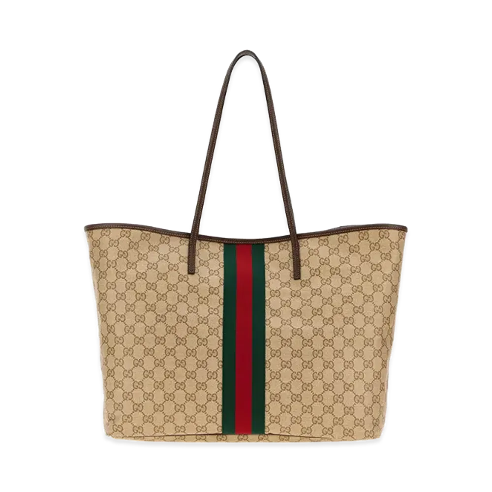 GUCCI Women's GG Canvas Large Tribeca Shopping Bag "Beige"