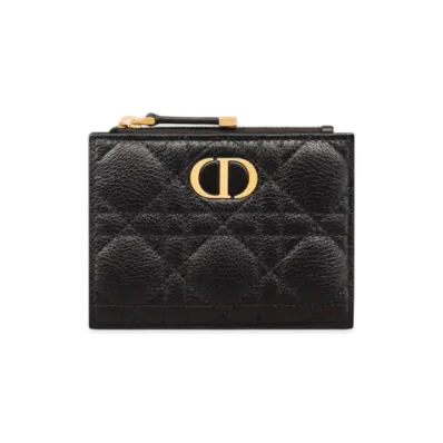 Dior Caro Dahlia Wallet Supple Cannage Calfskin "Black"