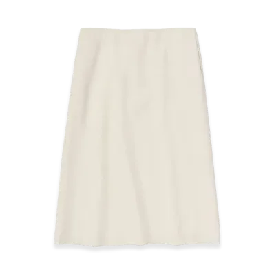 AURALEE Women's Fulled Wool Silk Skirt "Ivory White"