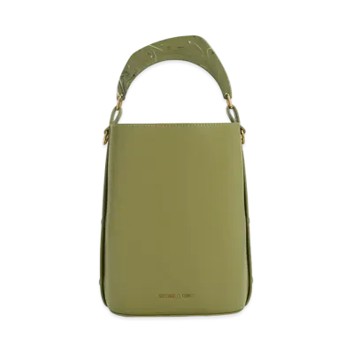 CHARLES & KEITH Merlin Acrylic Handle Bucket Bag "Olive"