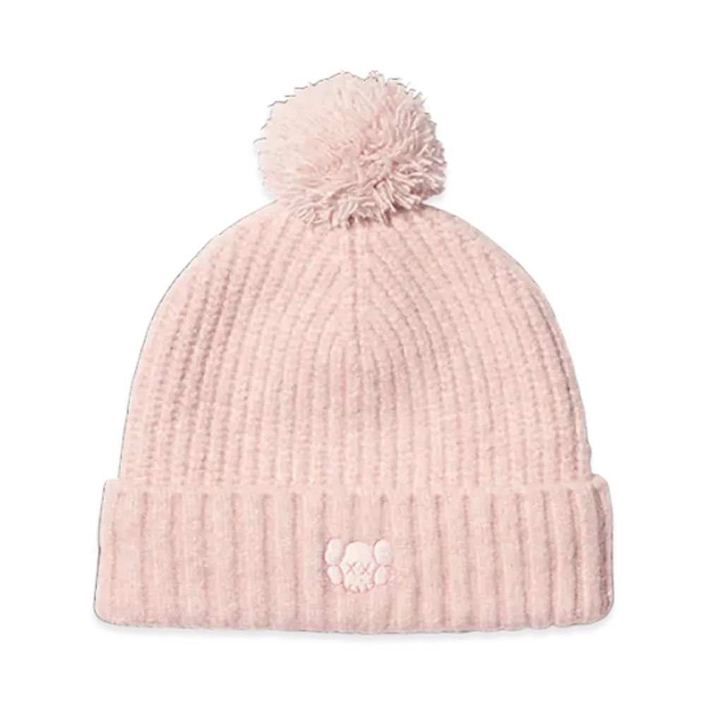 Uniqlo x KAWS Winter Kids Heattech Suffle Yarn Knit Cap "Pink"